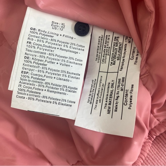 Women’s Peach / Pink Colored Hooded Zip Up Bench Jacket 4 Pockets Size 12 - Picture 13 of 16